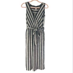 GAP Black and Gray Striped Jumpsuit